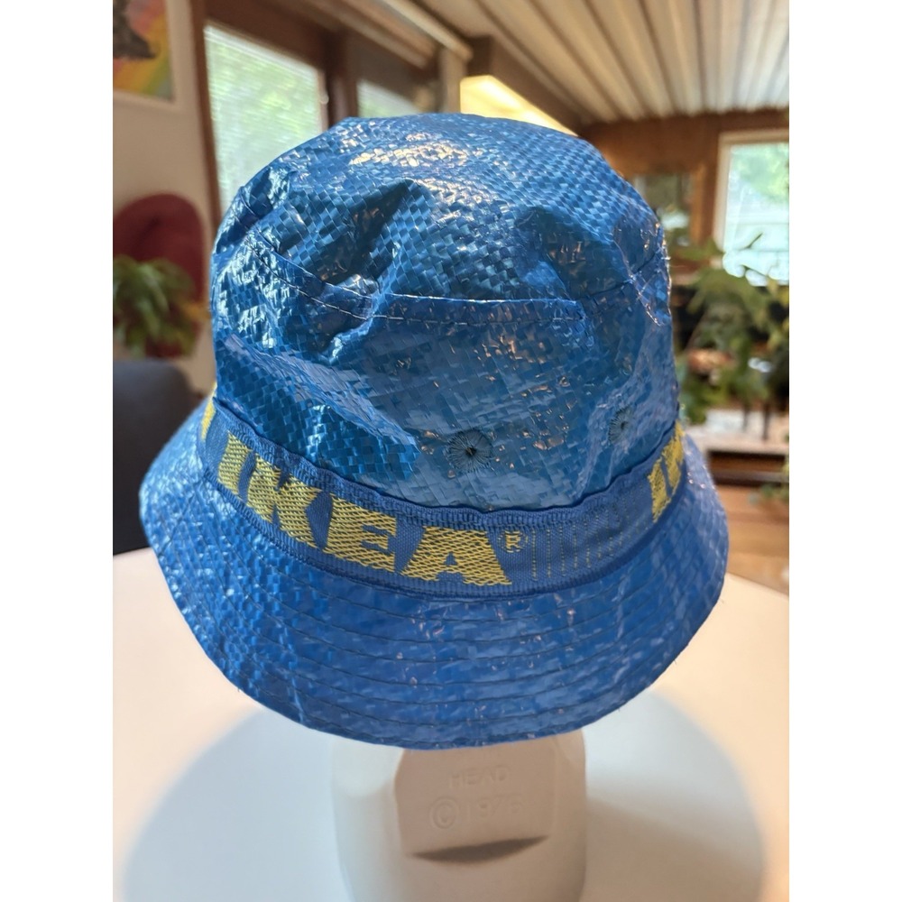 IKEA FRAKTA Blue Bucket Hat Logo Streetwear Hypebeast Y2K Festival Cap Bold - Picture 3 of 6